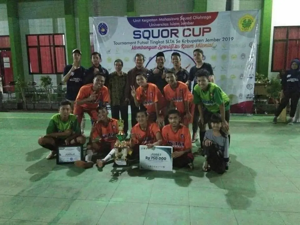 Tim Futsal SMKN 3 Jember berhasil meraih Juara dalam ajang SQUOR CUP 2019